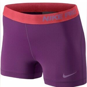 Nike Pro Women's Purple Compression 3”Shorts